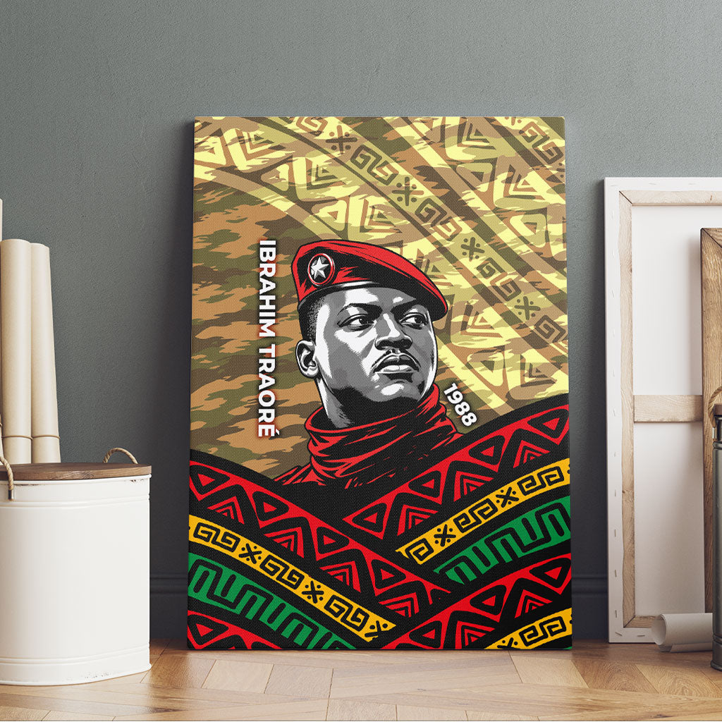 Ibrahim Traore Burkina Faso Canvas Wall Art West African Revolutionary Art