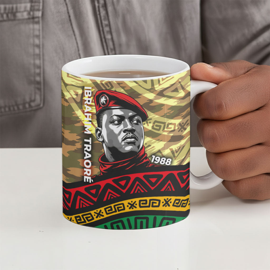 Ibrahim Traore Burkina Faso Ceramic Mug West African Revolutionary Art