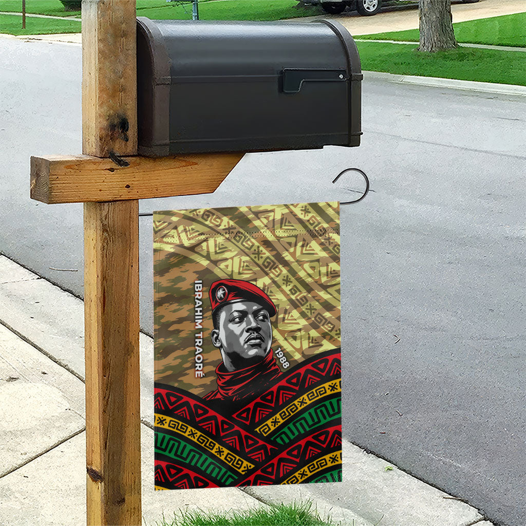 Ibrahim Traore Burkina Faso Garden Flag West African Revolutionary Art