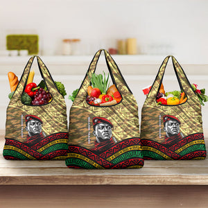 Ibrahim Traore Burkina Faso Grocery Bag West African Revolutionary Art