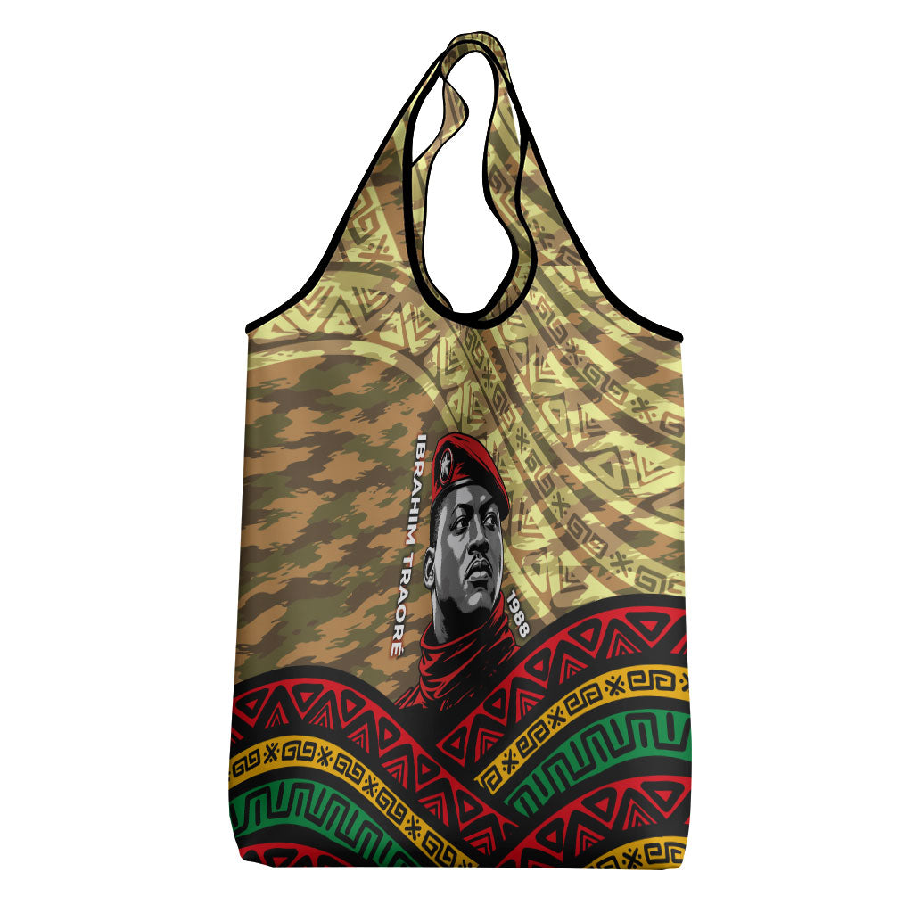 Ibrahim Traore Burkina Faso Grocery Bag West African Revolutionary Art