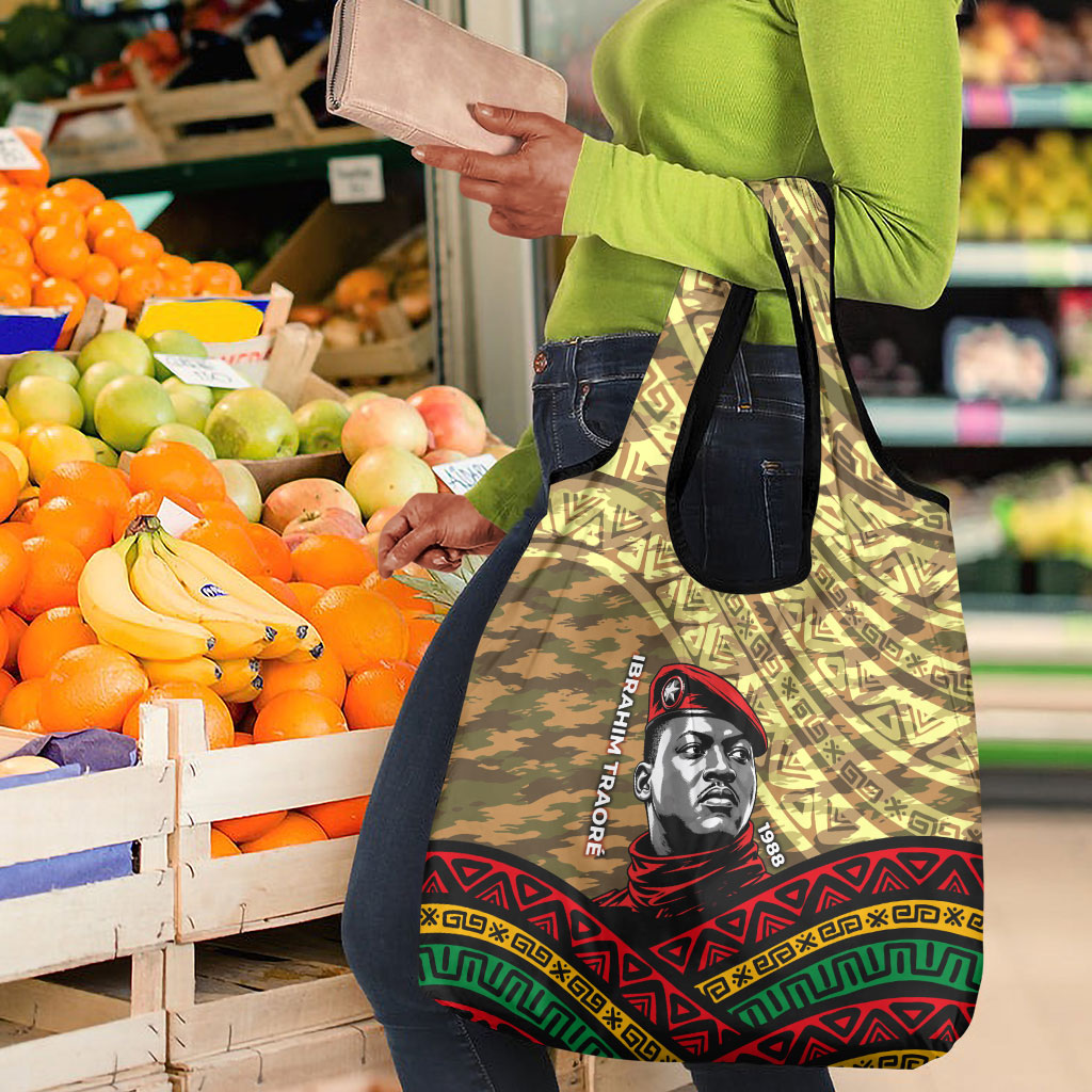 Ibrahim Traore Burkina Faso Grocery Bag West African Revolutionary Art