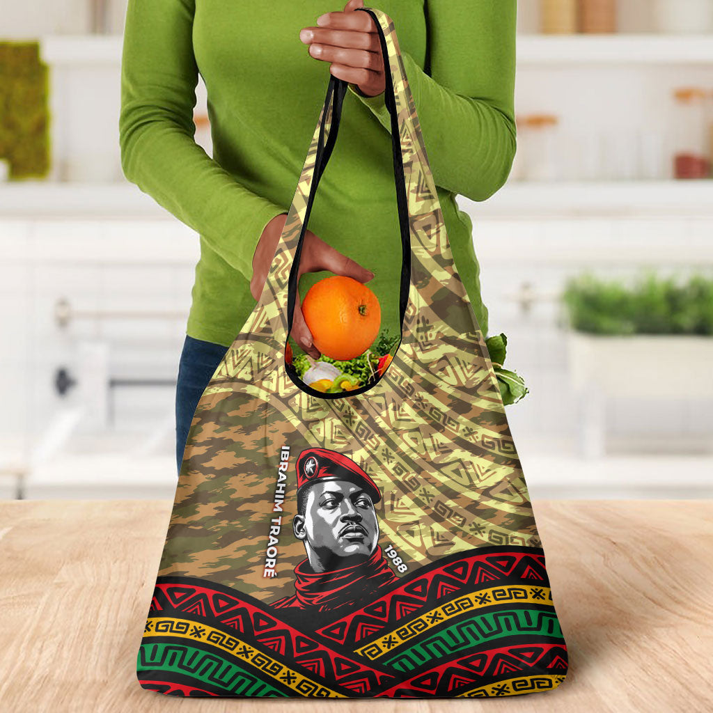 Ibrahim Traore Burkina Faso Grocery Bag West African Revolutionary Art