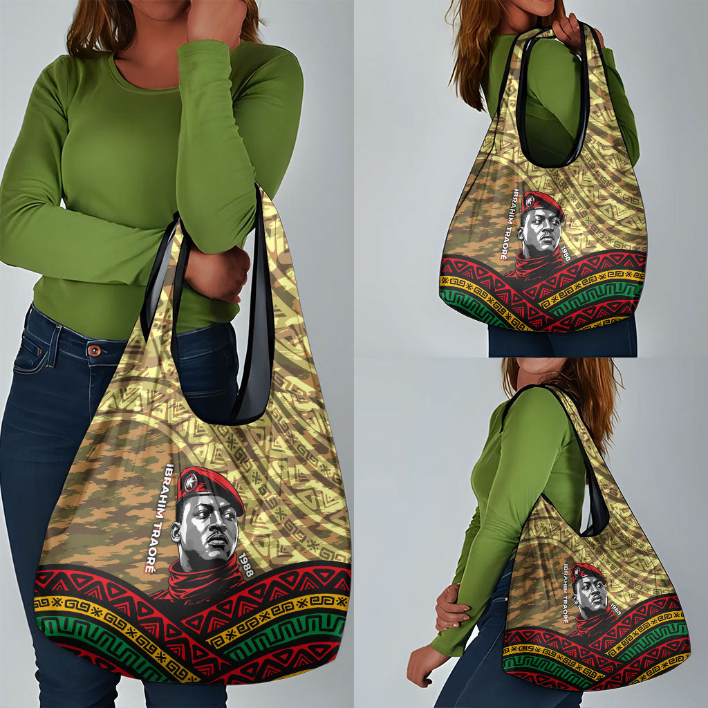 Ibrahim Traore Burkina Faso Grocery Bag West African Revolutionary Art