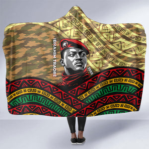 Ibrahim Traore Burkina Faso Hooded Blanket West African Revolutionary Art
