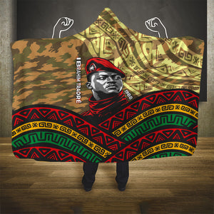 Ibrahim Traore Burkina Faso Hooded Blanket West African Revolutionary Art