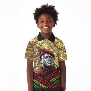 Ibrahim Traore Burkina Faso Kid Polo Shirt West African Revolutionary Art
