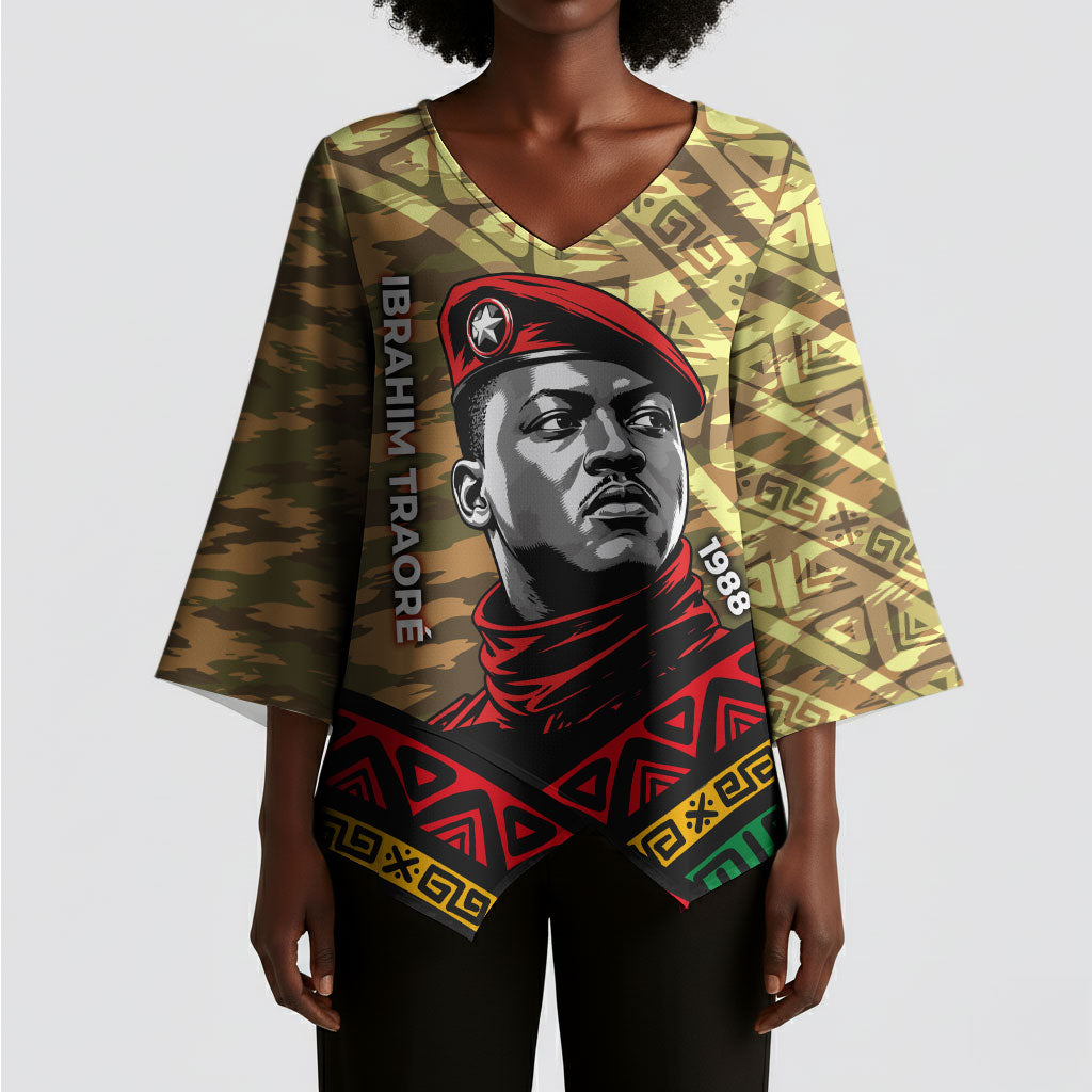 Ibrahim Traore Burkina Faso Kimono Sleeve Blouse West African Revolutionary Art