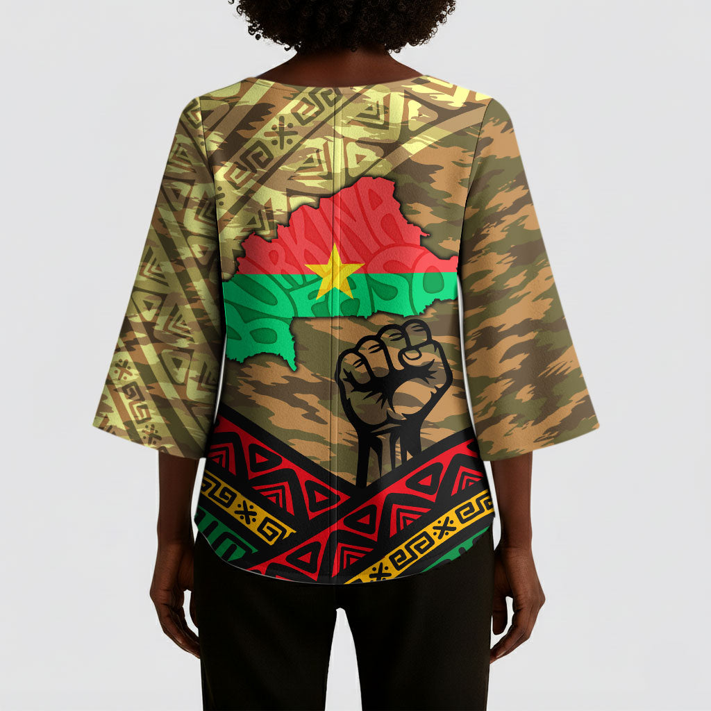 Ibrahim Traore Burkina Faso Kimono Sleeve Blouse West African Revolutionary Art