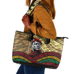 Ibrahim Traore Burkina Faso Leather Tote Bag West African Revolutionary Art
