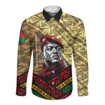 Ibrahim Traore Burkina Faso Long Sleeve Button Shirt West African Revolutionary Art