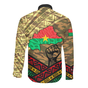 Ibrahim Traore Burkina Faso Long Sleeve Button Shirt West African Revolutionary Art