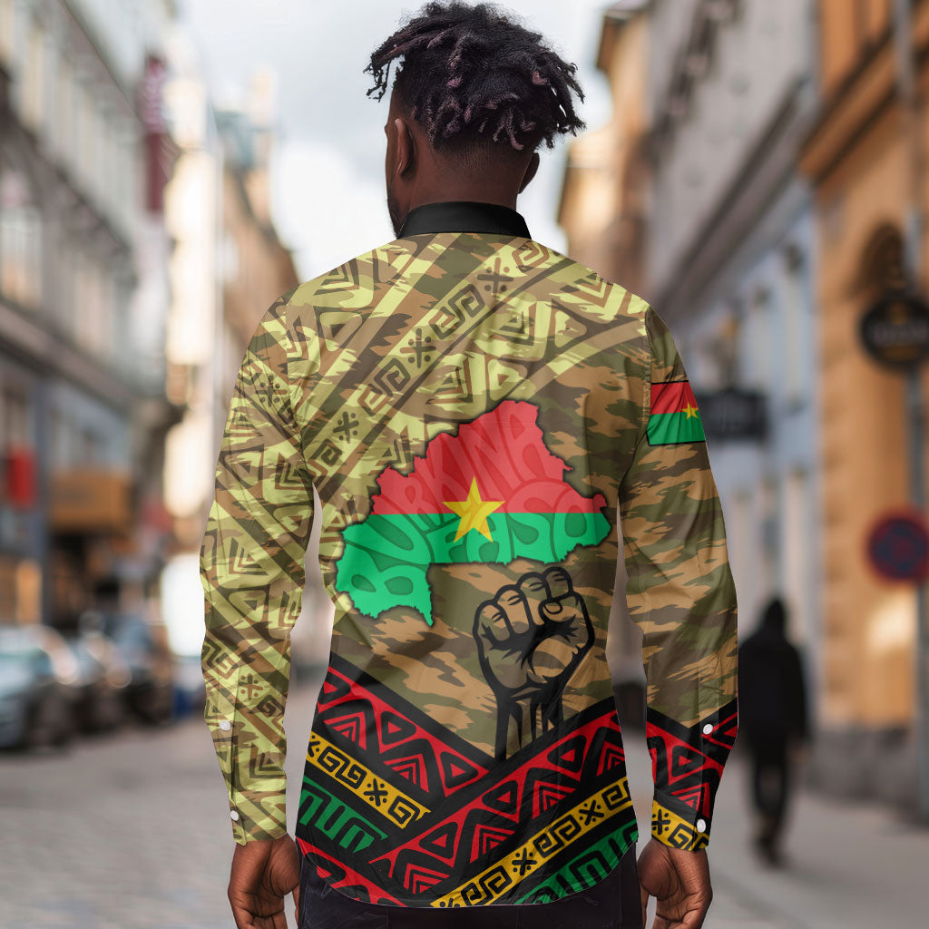 Ibrahim Traore Burkina Faso Long Sleeve Button Shirt West African Revolutionary Art
