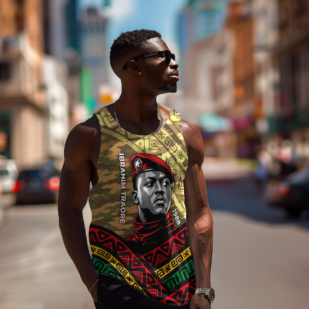 Ibrahim Traore Burkina Faso Men Tank Top West African Revolutionary Art