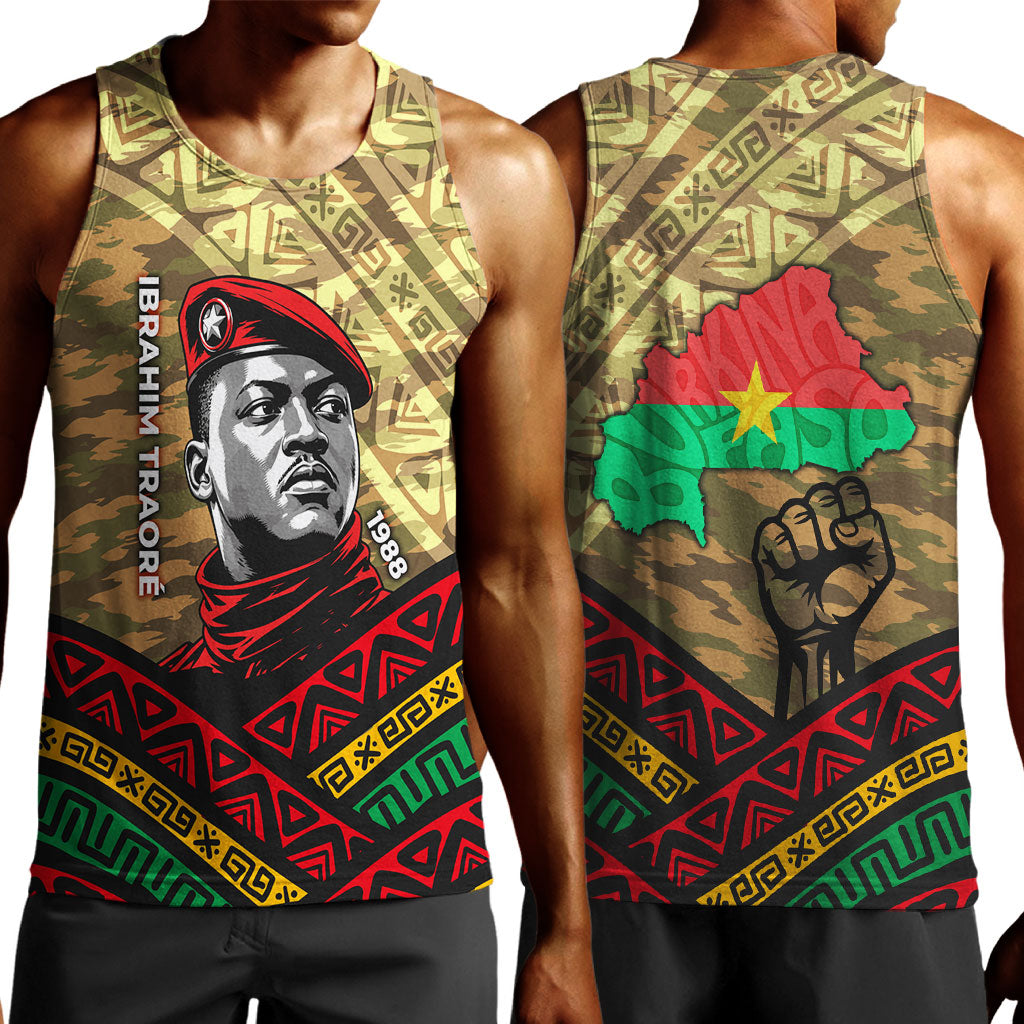 Ibrahim Traore Burkina Faso Men Tank Top West African Revolutionary Art