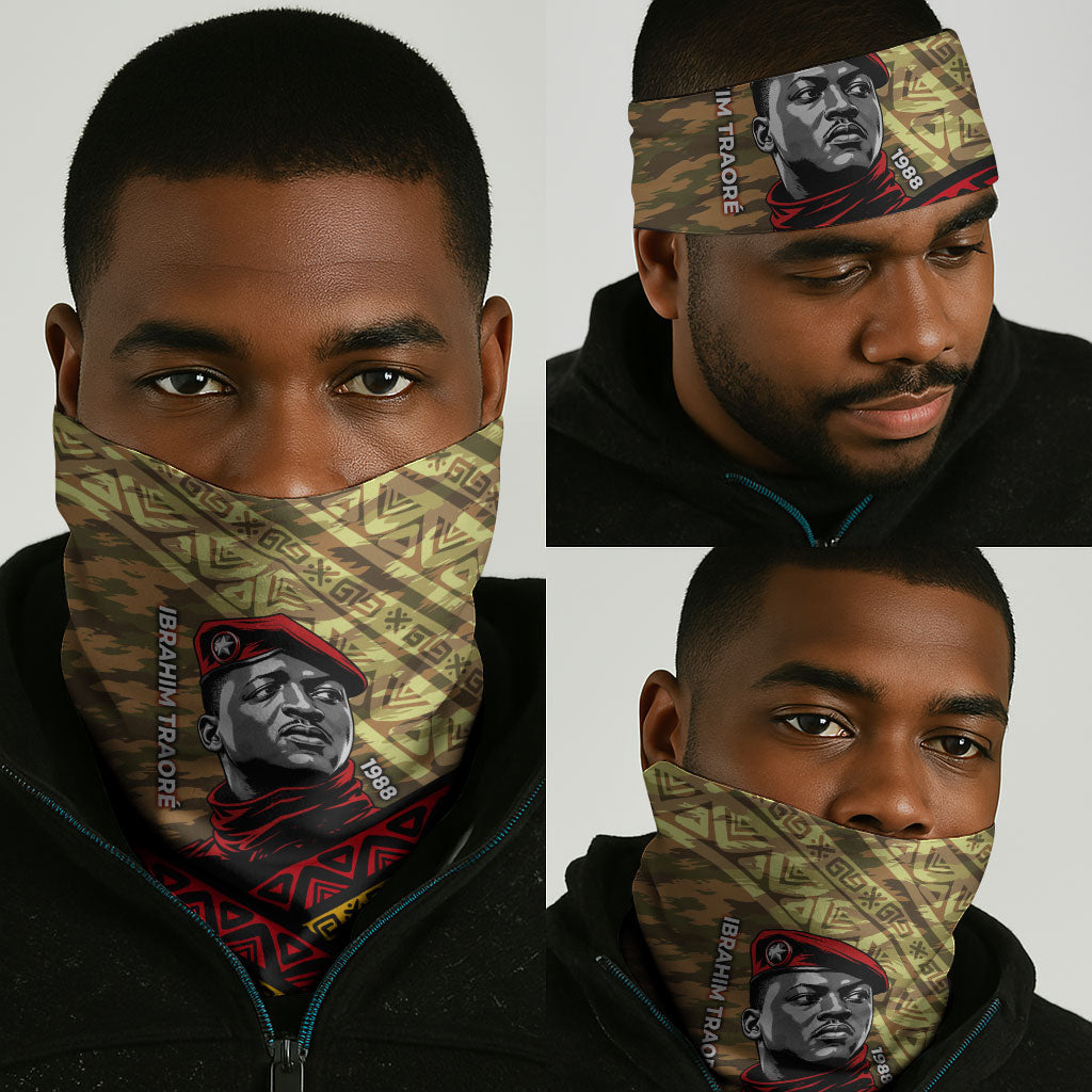 Ibrahim Traore Burkina Faso Neck Gaiter West African Revolutionary Art