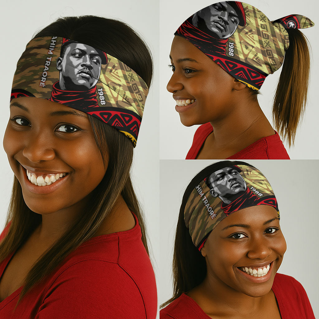 Ibrahim Traore Burkina Faso Neck Gaiter West African Revolutionary Art