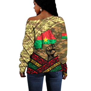 Ibrahim Traore Burkina Faso Off Shoulder Sweater West African Revolutionary Art