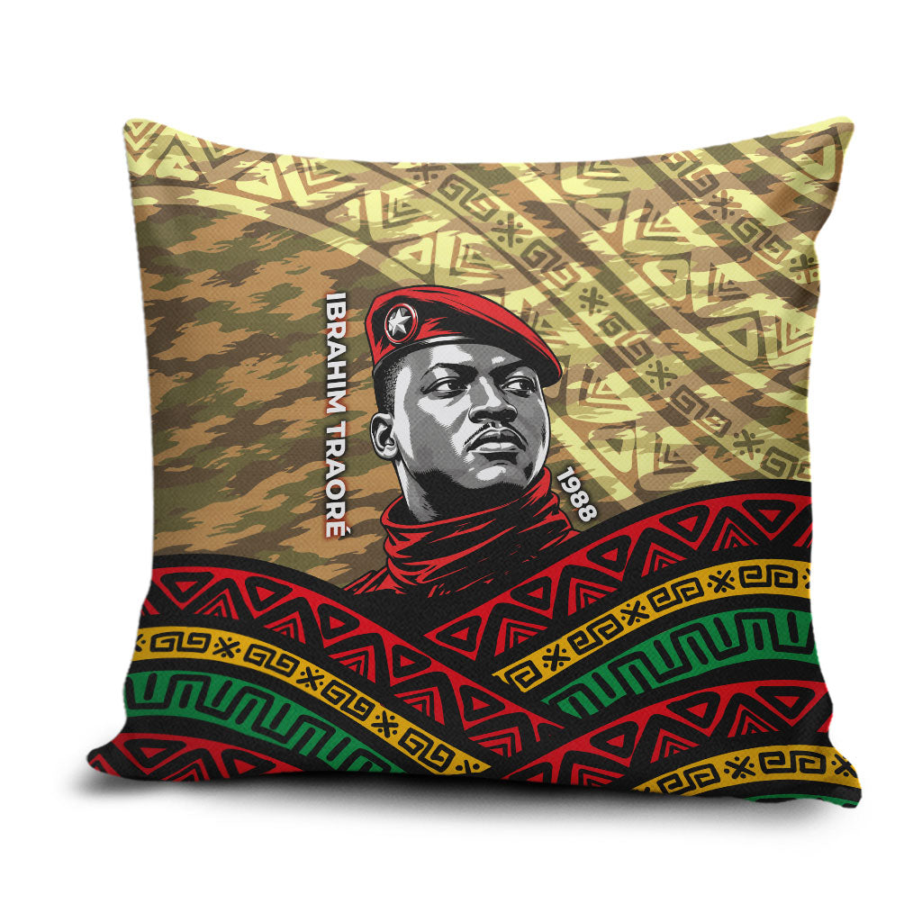 Ibrahim Traore Burkina Faso Pillow Cover West African Revolutionary Art