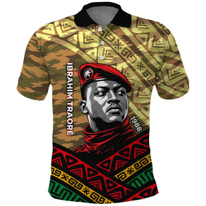 Ibrahim Traore Burkina Faso Polo Shirt West African Revolutionary Art