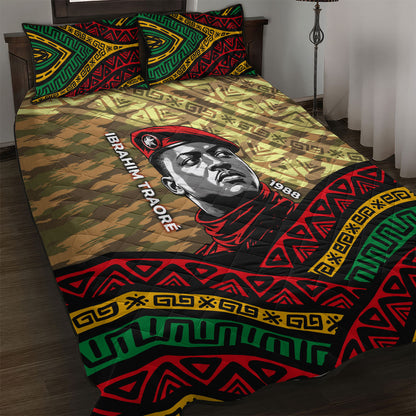 Ibrahim Traore Burkina Faso Quilt Bed Set West African Revolutionary Art