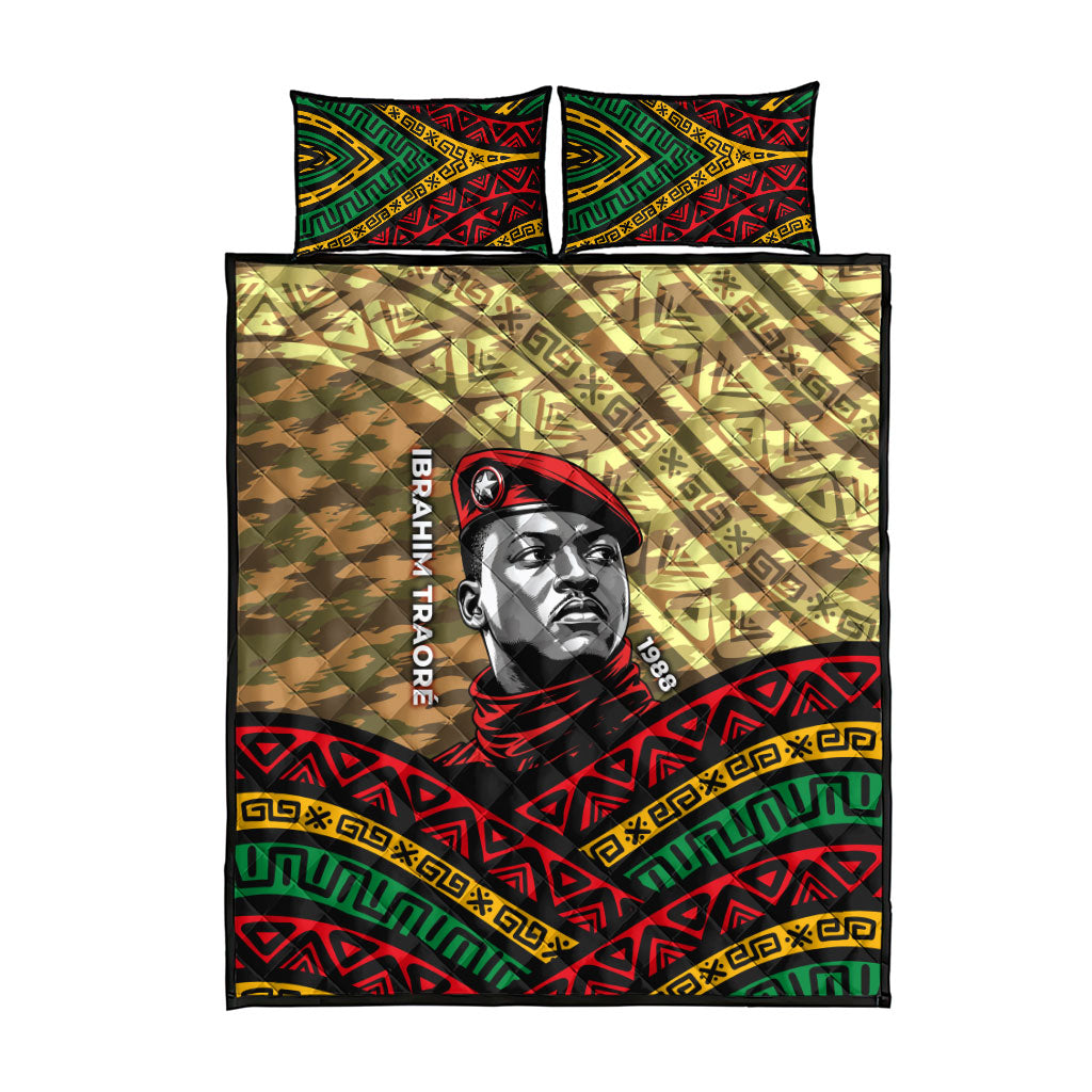 Ibrahim Traore Burkina Faso Quilt Bed Set West African Revolutionary Art