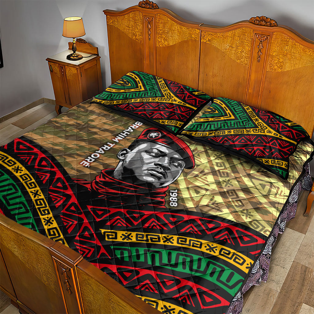 Ibrahim Traore Burkina Faso Quilt Bed Set West African Revolutionary Art