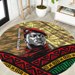 Ibrahim Traore Burkina Faso Round Carpet West African Revolutionary Art