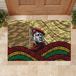 Ibrahim Traore Burkina Faso Rubber Doormat West African Revolutionary Art