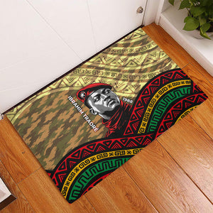 Ibrahim Traore Burkina Faso Rubber Doormat West African Revolutionary Art