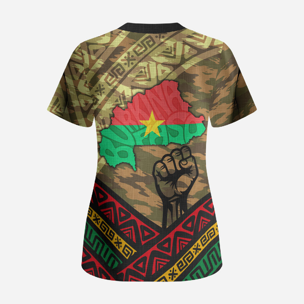 Ibrahim Traore Burkina Faso Scrub Top West African Revolutionary Art