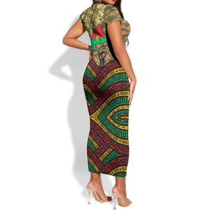 Ibrahim Traore Burkina Faso Short Sleeve Bodycon Dress West African Revolutionary Art