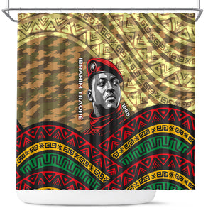 Ibrahim Traore Burkina Faso Shower Curtain West African Revolutionary Art