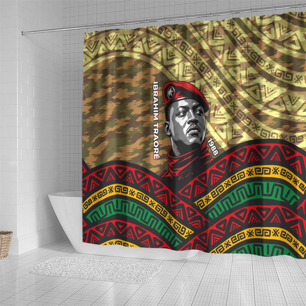 Ibrahim Traore Burkina Faso Shower Curtain West African Revolutionary Art