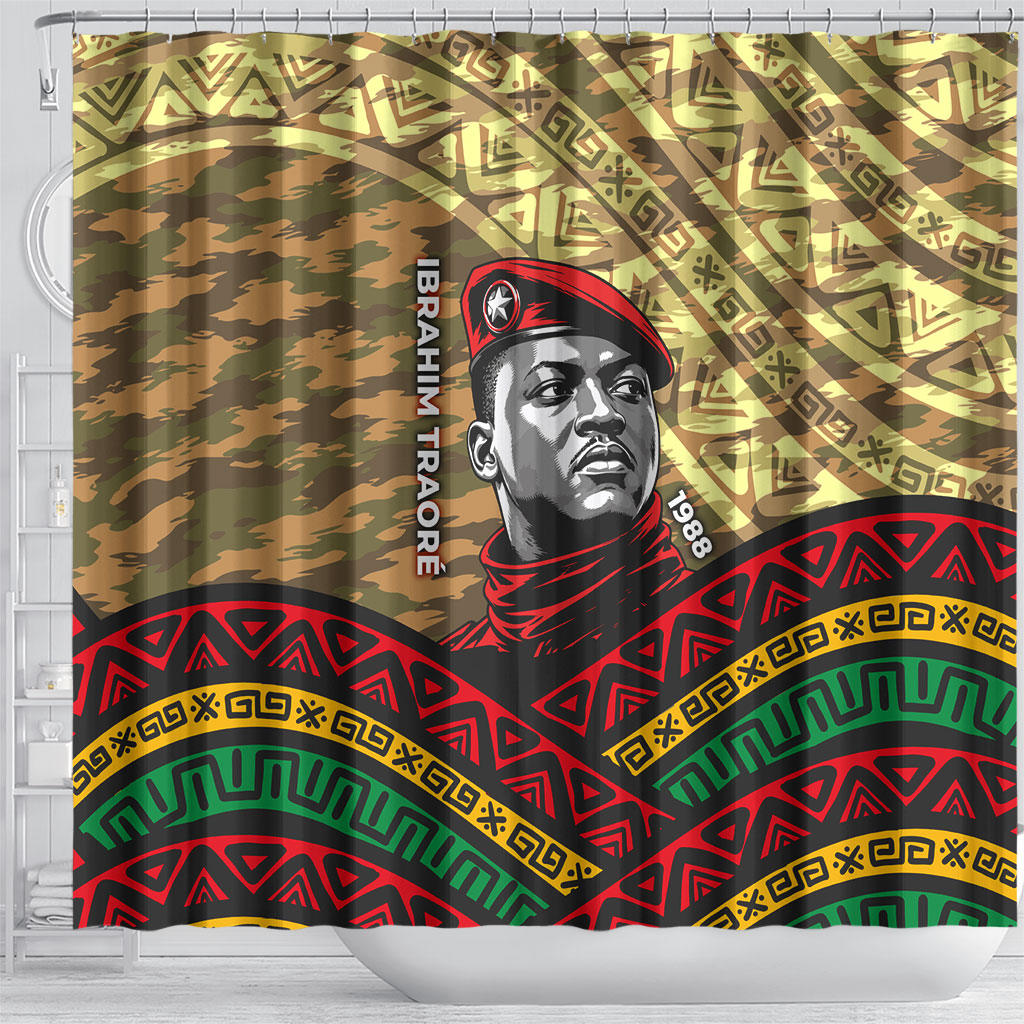 Ibrahim Traore Burkina Faso Shower Curtain West African Revolutionary Art