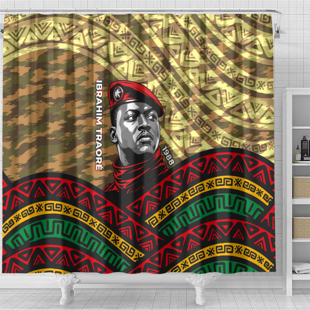 Ibrahim Traore Burkina Faso Shower Curtain West African Revolutionary Art