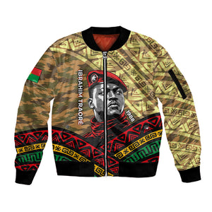 Ibrahim Traore Burkina Faso Sleeve Zip Bomber Jacket West African Revolutionary Art