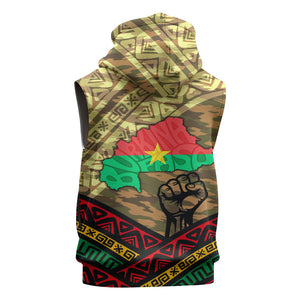 Ibrahim Traore Burkina Faso Sleeveless Zip Hoodie West African Revolutionary Art