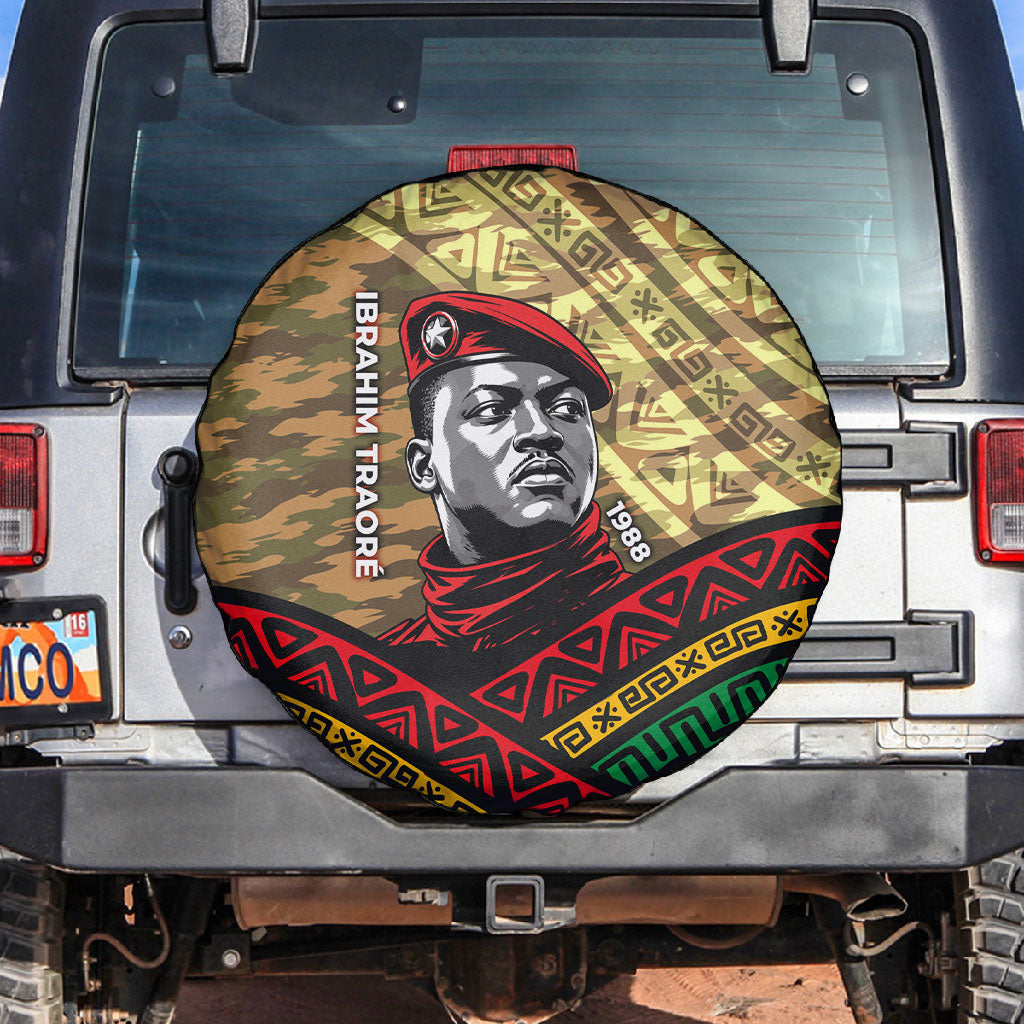 Ibrahim Traore Burkina Faso Spare Tire Cover West African Revolutionary Art