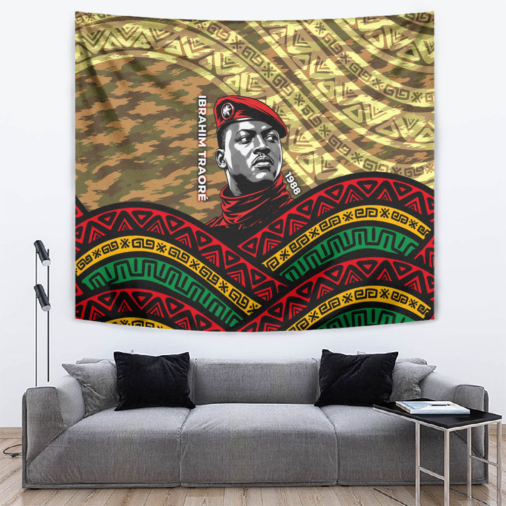 Ibrahim Traore Burkina Faso Tapestry West African Revolutionary Art