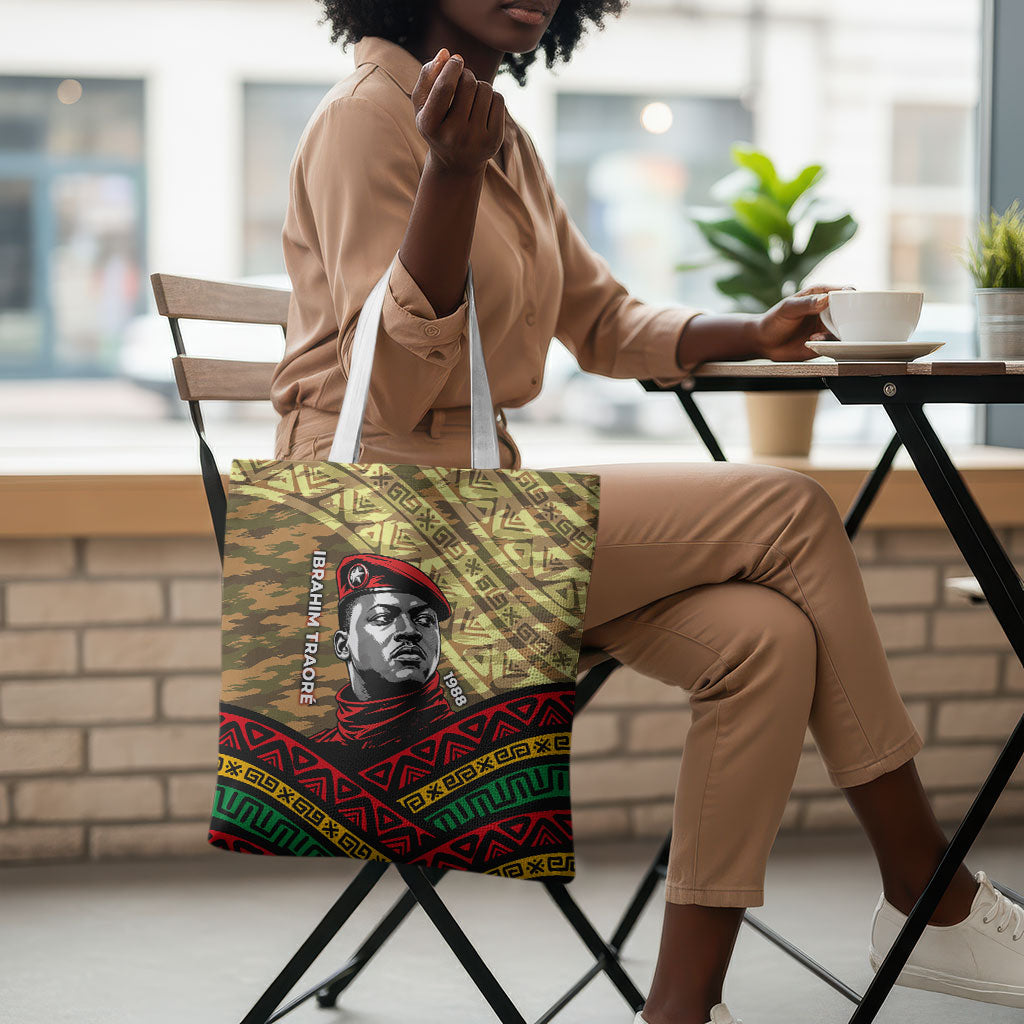 Ibrahim Traore Burkina Faso Tote Bag West African Revolutionary Art