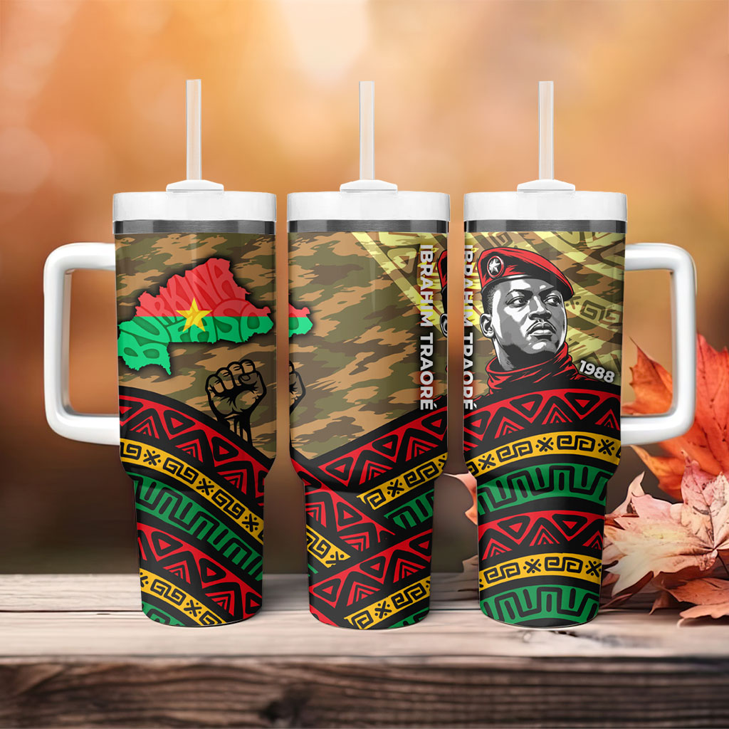 Ibrahim Traore Burkina Faso Tumbler With Handle West African Revolutionary Art