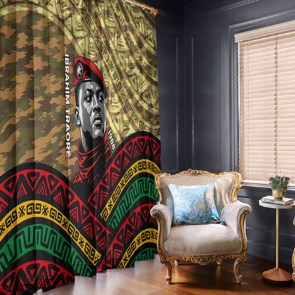 Ibrahim Traore Burkina Faso Window Curtain West African Revolutionary Art