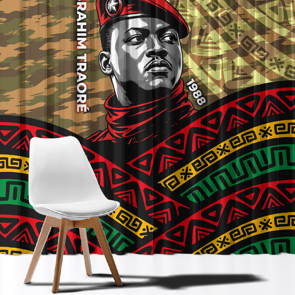 Ibrahim Traore Burkina Faso Window Curtain West African Revolutionary Art