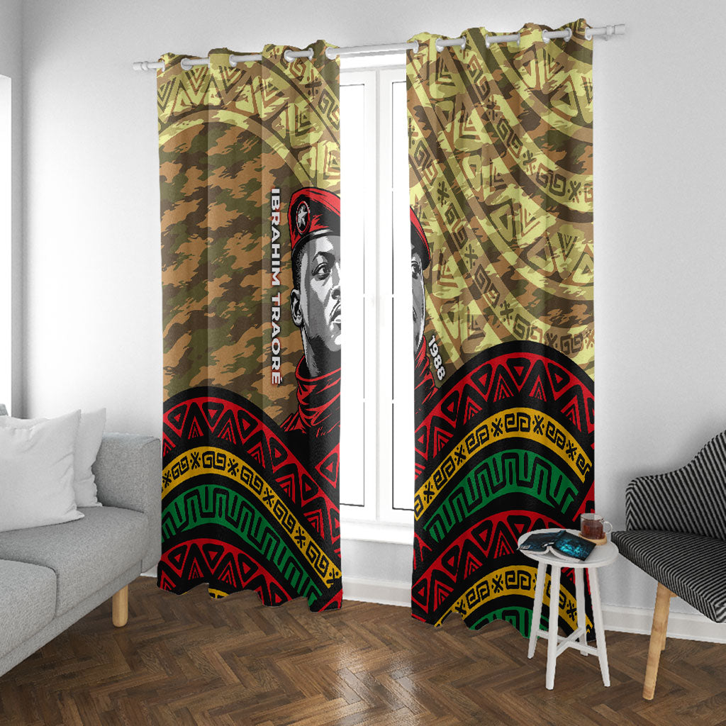 Ibrahim Traore Burkina Faso Window Curtain West African Revolutionary Art