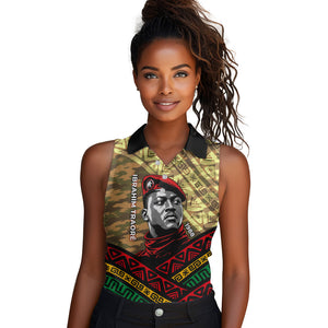 Ibrahim Traore Burkina Faso Women Sleeveless Polo Shirt West African Revolutionary Art