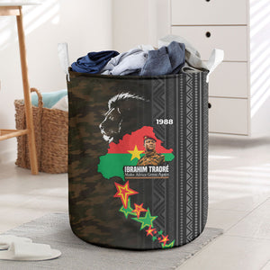 Ibrahim Traore Burkina Faso Make Africa Great Again Laundry Basket West African Patriotic Military Tribal Patterns
