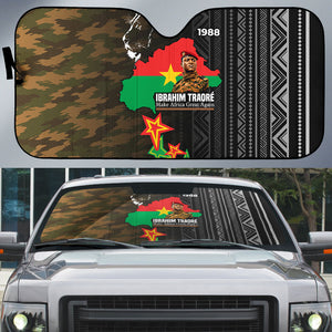 Ibrahim Traore Burkina Faso Make Africa Great Again Auto Sun Shade West African Patriotic Military Tribal Patterns