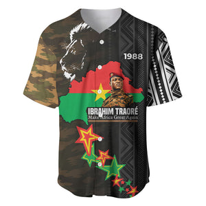 Ibrahim Traore Burkina Faso Make Africa Great Again Baseball Jersey West African Patriotic Military Tribal Patterns