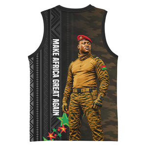 Ibrahim Traore Burkina Faso Make Africa Great Again Basketball Jersey West African Patriotic Military Tribal Patterns